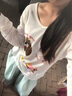 佐敘韓系慵懶風(fēng)寬松圓領(lǐng)長(zhǎng)袖t恤衫2025夏季新款百搭卡通印花防曬罩衫 杏色 M （95-105斤） 曬單實(shí)拍圖