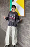 雪萊瓊斯（Shelley Jones）側拉鏈網(wǎng)格拼接褲子男夏季薄款潮牌寬松速干褲美式闊腿直筒休閑褲 軍綠 XL [推薦140-160斤] 曬單實(shí)拍圖
