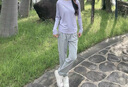 駱駝（CAMEL）長袖速干T恤女跑步健身圓領運動上衣 C25CAVL6001 粉紫 L 曬單實拍圖