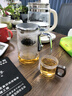 錦格新款飄逸杯玻璃泡茶壺茶水分離濾茶杯泡茶水杯沖茶杯辦公室茶具 LX錐形透明750ML+4木把杯 曬單實(shí)拍圖