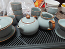 京東京造 茶具整套 功夫茶具套裝帶茶盤茶壺茶杯 天青汝窯西施壺 16件 曬單實拍圖