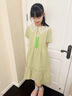 愛 西娜女童夏季連衣裙2025新款夏裝裙子中大童韓版洋氣娃娃領(lǐng)氣質(zhì)公主裙 綠色 170 cm 曬單實拍圖