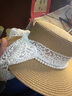 俞兆林帽子女日系百搭蕾絲綁帶蝴蝶結平頂草帽夏季出游遮陽(yáng)防曬禮帽休閑 卡其色 珍珠長(cháng)蝴蝶結 S(54-56cm) 曬單實(shí)拍圖