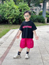 mlgt kids童裝兒童夏季套裝2025新款痞帥男童短袖T恤工裝短褲女童夏裝 黑色 套裝【短袖T恤+短褲】 100 曬單實(shí)拍圖