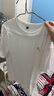 名創(chuàng)優(yōu)品（MINISO）純棉白色短袖男新款潮牌男生半袖t恤青少年百搭正肩圓領(lǐng)上衣體恤 白色(m彩色活力胸標(biāo)) L /175(30天質(zhì)量問(wèn)題全額退) 曬單實(shí)拍圖
