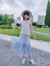 G.DUCK HELLO女童夏裝2025新款波西米亞連衣裙套裝大童女孩半身裙夏季童裝 藍色【內(nèi)搭+背心+裙子】 130 cm 曬單實拍圖
