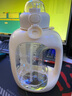 波比熊（BOBBI BEAR）水杯女夏季大容量水杯噸桶高顏值吸管運(yùn)動(dòng)水壺男杯子 時(shí)尚噸噸桶白1500毫升+杯刷+3D貼 曬單實(shí)拍圖
