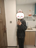 貓人男士睡衣男四季純棉休閑透氣長袖長褲開衫可外穿家居服 黑色 2XL 曬單實拍圖