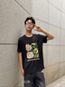 名創(chuàng)優(yōu)品（MINISO）速干t恤短袖男生夏季復(fù)古潮流時尚半袖青少年涼感透氣運動上衣服 黑色(mt白向日葵) XL /180(體重140-160斤左右) 曬單實拍圖