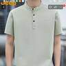 吉普（JEEP）短袖男士T恤夏季寬松潮牌百搭透氣立領(lǐng)涼感上衣服男裝 綠色 2XL  曬單實(shí)拍圖