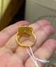 周六福  金鑲玉戒指女足金和田碧玉幾何指環(huán)送老婆禮物 T 15號 曬單實(shí)拍圖