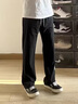 仕步凡 SIGOFADcleanfit黑色褲子男款夏季高腰顯瘦設(shè)計(jì)感西褲直筒垂感vibe微喇褲 黑色 XL 曬單實(shí)拍圖