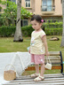 巴帝巴帝夏季嬰幼兒童純棉套裝無(wú)袖背心短褲男女寶寶 粉 鮮花小熊 100 曬單實(shí)拍圖