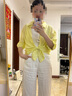 茵曼（INMAN）條紋方領(lǐng)針織吊帶小背心2025夏季女裝新款短款修身百搭上衣 白色 XL 曬單實(shí)拍圖