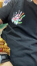 羅蒙（ROMON）美式痞帥重磅純棉短袖T恤青年男女款夏季ins潮牌街頭寬松韓版上衣 黑色 M 建議100-120斤 曬單實(shí)拍圖