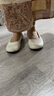 咨臣夏秋季2025新款媽媽女鞋平底軟底中老年皮鞋真皮中年單鞋女 米白色(腳寬腳胖拍大一碼) 39 曬單實(shí)拍圖