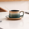 瓷牌茗茶具 歐式咖啡杯節(jié)日禮物漸變陶瓷早餐杯牛奶杯辦公室水杯子馬克杯 漸變綠知心咖啡杯+碟子勺子+禮盒 曬單實(shí)拍圖