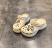 經(jīng)典鯨魚款洞洞鞋 CORCS CROCS 透氣內(nèi)增高戶外沙灘鞋涼鞋女鞋 白色 34-35 =M3W5 曬單實拍圖