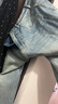 逸陽全棉美式牛仔褲女2025年夏季七分直筒闊腿褲子 海鹽藍  26 曬單實拍圖