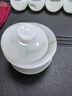 高茗羊脂玉瓷琉璃功夫茶具套裝2024新款輕奢高檔家用精品高端茶杯一套 綠玉套裝【簡裝禮盒】 9頭 曬單實(shí)拍圖
