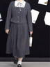 獨束大碼女裝簡(jiǎn)約假兩件撞色條紋時(shí)尚套裝2024冬裝短外套半裙套裝 格雷灰-半身裙 2XL (尺碼：4) (尺碼：4) 曬單實(shí)拍圖