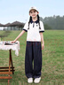優(yōu)蜜屋女童牛仔套裝夏裝2025新款洋氣大童夏季兒童短袖長褲女孩衣服10歲 曬單實拍圖