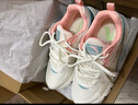 安踏（ANTA）女鞋晴空運動(dòng)鞋新款皮面防潑水軟底跑步鞋減震防滑媽媽鞋休閑鞋女 【皮面防潑水】白/蟹青/粉-4 38 曬單實(shí)拍圖