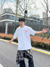 定制MLBNY新款潮牌夏季t恤男寬松高街短袖T恤圓領(lǐng)印花半袖nlb上衣服 杏色 均碼 XL 135-155斤 曬單實(shí)拍圖