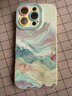 XP適用iphone16pro手機殼鏡頭全包蘋果16pro軟硅膠國潮男女高級感防摔帶掛繩保護套-古董白國風山水 曬單實拍圖