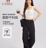 駱駝（CAMEL）速干防曬運(yùn)動(dòng)褲男女款寬松傘兵工裝褲 C24CR1L7658A 幻影黑 S 曬單實(shí)拍圖