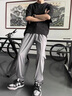 真維斯冰絲休閑褲子男士夏季薄款寬松束腳九分長(zhǎng)褲網(wǎng)眼速干運(yùn)動(dòng)褲 1XM21/7826灰色 XL 曬單實(shí)拍圖