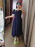 冶芷polo連衣裙女裝夏季2025款遮肚子顯瘦多巴胺長(cháng)裙子 撞色polo領(lǐng)連衣裙藍色 L 曬單實(shí)拍圖