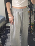 浪莎美式運(yùn)動褲女春秋新款高腰直筒休閑寬松束腳顯瘦兩穿闊腿灰色衛(wèi)褲 淺灰色 【春秋款】 L 【推薦111-125斤】 曬單實(shí)拍圖