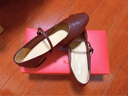 拔佳（Bata）瑪麗珍單鞋女春秋商場(chǎng)新款復古羊皮舒適軟底淺口鞋AFY34CQ4 酒紅 36 曬單實(shí)拍圖