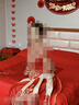 博洋家紡結(jié)婚四件套純棉新婚紅色60支長絨棉刺繡婚慶套件花月1.8米 曬單實拍圖