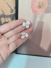 伊燦韓國甜美粉色花朵鋯石耳釘女小眾設(shè)計(jì)感高級(jí)耳環(huán)2025新款爆款耳飾 粉色 曬單實(shí)拍圖