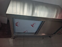 不銹鋼拉門工作臺操作臺廚房儲物柜商用打荷臺面案板飯店切菜桌子 組裝款長120寬60高80cm單通 曬單實拍圖