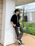 卡圖弛美式高街設計感迷彩褲子男夏季潮流復古直筒hiphop微喇工裝牛仔褲 迷彩 XL 曬單實拍圖