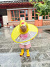 兒童飛碟雨衣寶寶幼兒園男女童透氣斗篷式雨披雨具小學生防水專用 斗篷雨衣S碼 身高85-120厘米 曬單實拍圖