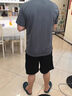 萊樞匯運動(dòng)套裝男運動(dòng)服t恤跑步上衣短袖夏季短褲健身訓練籃球服裝備 灰色兩件套 2XL【145-160斤】 曬單實(shí)拍圖