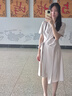 尚都比拉夏季西裝連衣裙女不規(guī)則下擺氣質百褶裙收腰顯瘦中長款職場通勤裙 曬單實拍圖