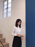 女襯衫職業(yè)正裝工作服抗皺免燙彈力白色長袖工裝商務襯衣LOOG定制 白色方領 38 /XL（110-120斤） 曬單實拍圖