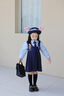 可英 GOWINBABY女童學(xué)院風(fēng)連衣裙時(shí)尚朱迪兔子警官衣服兒童jk套裝裙夏季新款裙子 藍(lán)色長(zhǎng)袖套裝（加領(lǐng)帶） 100 （適合身高90cm-100cm） 曬單實(shí)拍圖