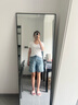 URUR2025秋季新款女裝復(fù)古貓須水洗腰帶牛仔短褲UYY850082 淺藍 29 曬單實拍圖