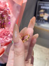 中國黃金四葉草黃金戒指女款足金戒指情人節生日禮物送女友老婆結婚紀念日 幸運四葉草足金戒指+情人節禮盒 曬單實(shí)拍圖