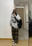 MMOPTOP復(fù)古做舊格子直筒褲子夏季男潮流寬松垂感闊腿褲MXXK42黃色XL 曬單實拍圖