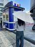 京悠雨德國反向防曬傘防紫外線晴雨兩用遮陽雙層黑膠長柄自動高顏值 藏青色-全自動合金骨架晴雨兩用 8骨 曬單實拍圖
