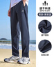 駱駝（CAMEL）速干運(yùn)動(dòng)褲男透氣梭織直筒休閑褲子 J15BABLH062 黑夜藍(lán) XL 曬單實(shí)拍圖