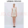UR2025夏季新款女裝法式波點(diǎn)修身系帶荷葉邊連衣裙UWG750165 米白印花 XS 曬單實(shí)拍圖