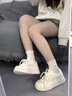 森馬夏季小白鞋女搭配裙子的鞋子女2025新款透氣薄款網(wǎng)面休閑厚底板鞋 米色贈(zèng)送運(yùn)費(fèi)險(xiǎn) 38 曬單實(shí)拍圖